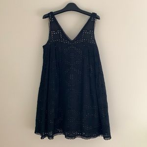 Anthropologie Maeve Black Eyelet Swing Dress (with pockets)